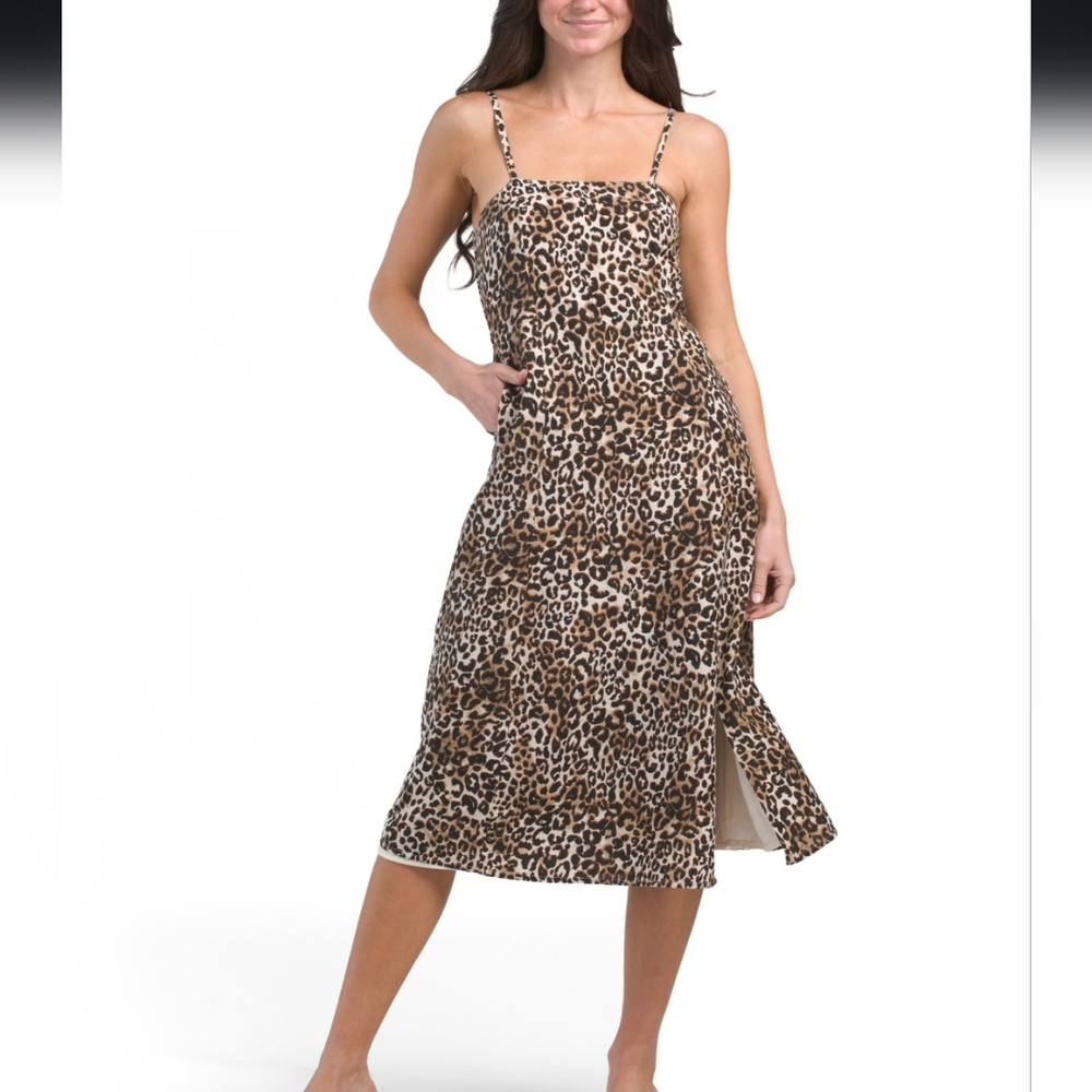 Japna Leopard Print Midi Dress